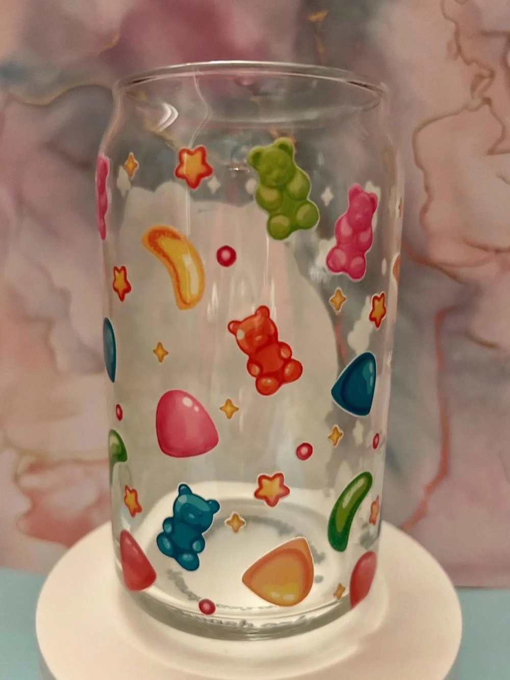 Hello Kitty Loves Boba Glass Cup w/Lid & Straw 🩷🧋